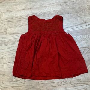 Uniqlo Red Embroidered Sleeveless Blouse
